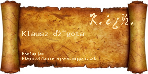 Klausz Ágota névjegykártya